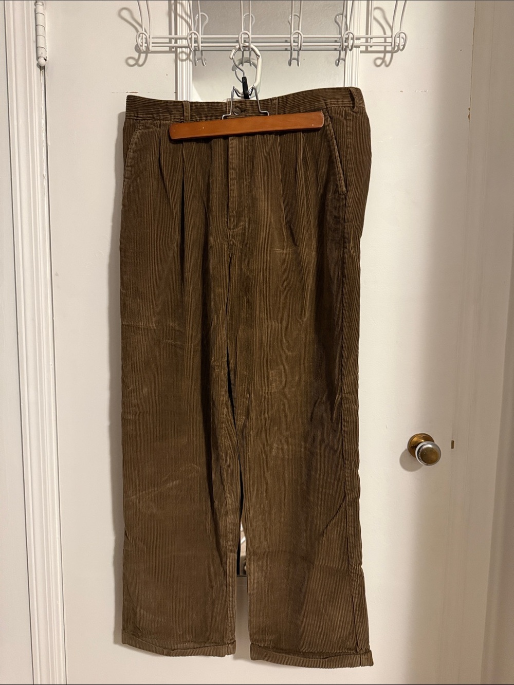 Men’s Classic Brown Corduroy Pants - Relaxed Straight Leg